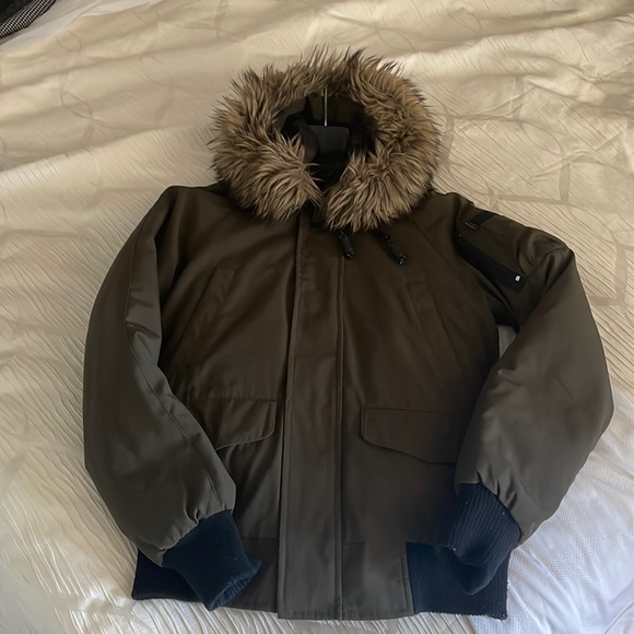 TNA Down Filled Short Parka - Olive Green - Picture 2 of 6